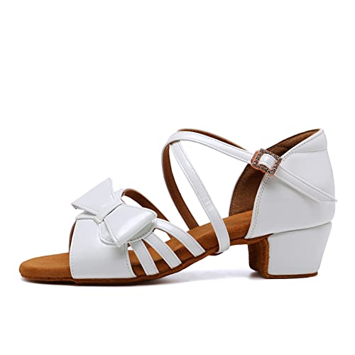 JUODVMP Mädchen Latin Dance Schuhe Weiß Synthetik Ballsaal Tango Salsa Übungsparty Ballsaal Tanzschuhe Modell 1026, 32 EU JUODVMP Mädchen Latin Dance Schuhe Weiß Synthetik Ballsaal Tango Salsa Übungsparty Ballsaal Tanzschuhe Modell 1026, 32 EU von JUODVMP