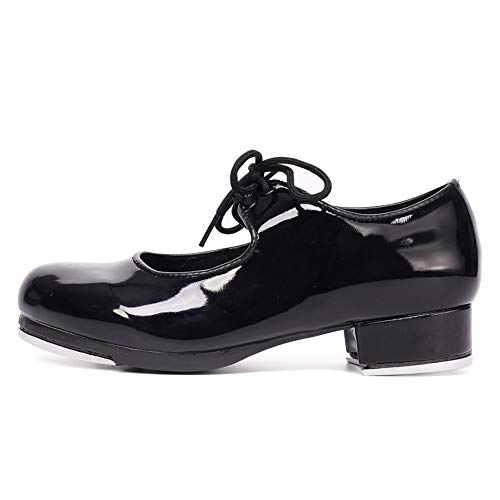 JUODVMP Steppschuhe für Damen Schwarz Leder Standardtanzschuhe Modell VK-WX-XDS, 38 EU von JUODVMP