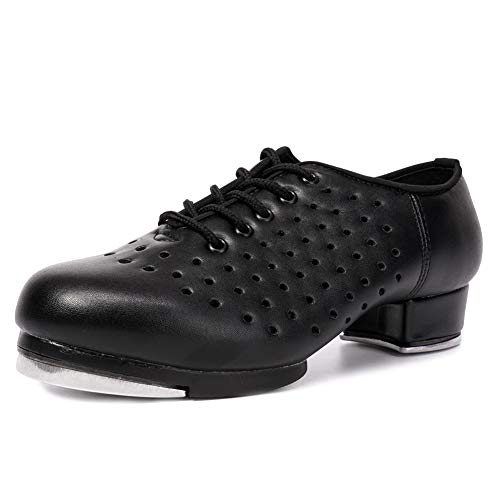 JUODVMP Tap Stepp Schuhe Schnürschuhe Jazz Stepptanz Schuhe für Damen Damen Mädchen Erwachsene Unisex Steppschuhe, 41 EU von JUODVMP
