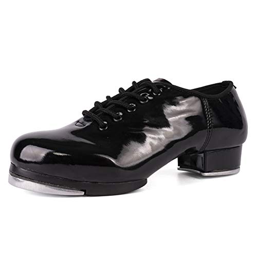JUODVMP Tap Stepp Schuhe Schnürschuhe Jazz Stepptanz Schuhe für Damen Damen Mädchen Erwachsene Unisex Steppschuhe, 42 EU von JUODVMP