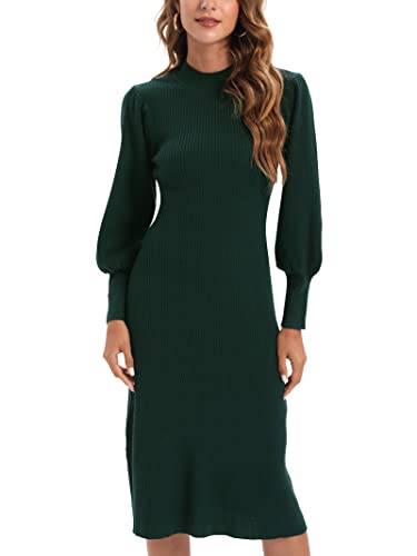 JUOIANTANG Strickkleid Damen Lang Pulloverkleid Winterkleid Longpullover für Damen Damen Strickkleider Wickelkleid Langarm Damen XS-XXL von JUOIANTANG