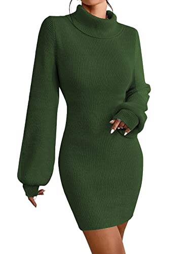 JUOIANTANG Damen Pullikleider Sexy Party Kleid Arbeit Pulloverkleid Damen Winter Dunkelgrün M von JUOIANTANG