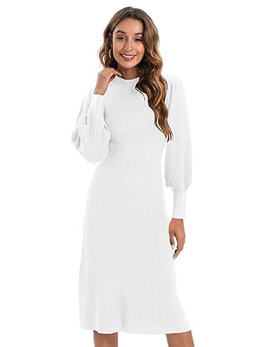 JUOIANTANG Strickkleid Damen Lang Pulloverkleid Winterkleid Longpullover für Damen Damen Strickkleider Wickelkleid Langarm Damen XS-XXL von JUOIANTANG