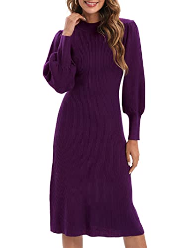 JUOIANTANG Strickkleid Damen Lang Pulloverkleid Winterkleid Longpullover für Damen Damen Strickkleider Wickelkleid Langarm Damen XS-XXL von JUOIANTANG