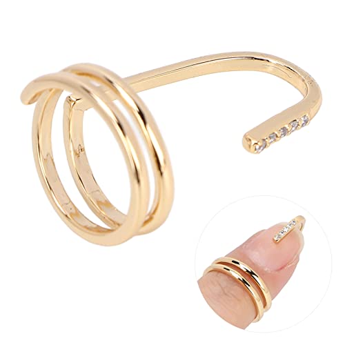 Finger Nagel Kreis, Mode Fingerspitze Schmuck, Nagel Kunst Kreis, Dekorative Nagel Kunst Kreis Zubehör für Damen Weacircle (Silber)(3050 Gold) von JUOPZKENN