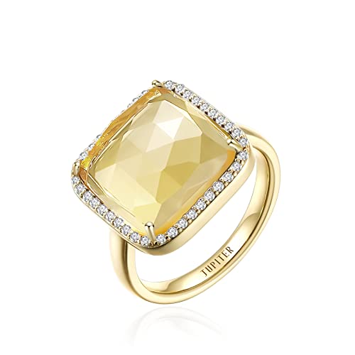 JUPITER Natürlicher Citrin-Ring, handgefertigter Schmuck aus gelbem Stein, 14K vergoldeter Ring für Frauen #6 von JUPITER