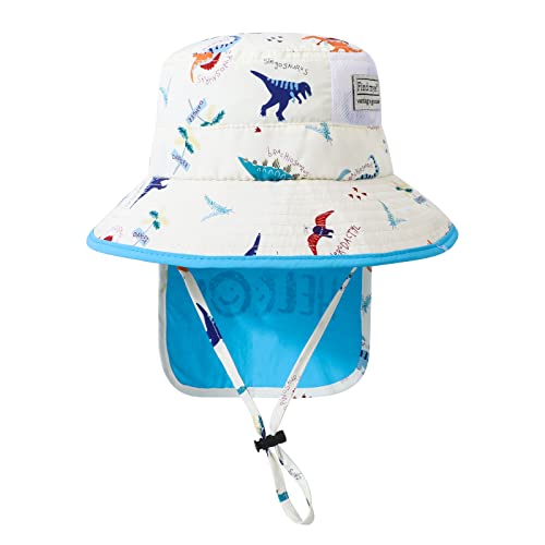 Baby Sonnenhut Kleinkind Sommermütze UV Schutz UPF 50 Verstellbarer Fischerhut mit Nackenschutz Dinosaurier Strandhut für Kinder Mädchen Jungen 12-24 Monate von JUPSK