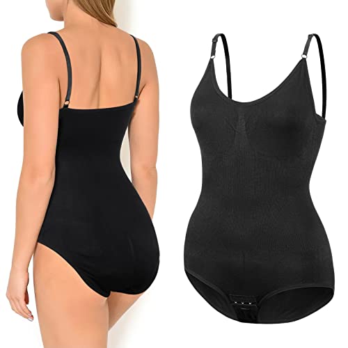 JUPSK Formende Bodys für Damen, Bodysuit Figurformend Tanga Verstellbare Träger Shapewear Damen Rundhals Tank Control Shapewear Camisole Trikots Bodycon Overall für Frauen Bauchkontrolle von JUPSK