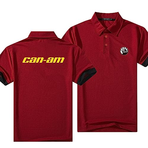 Herren-Poloshirts T-Shirts Für Can-am Bedruckt Golf-Polo-T-Shirts Revers Kurze Ärmel Bequeme Oberteile Kleidung Lässige Polos-Red A||5XL von JUSHUFA