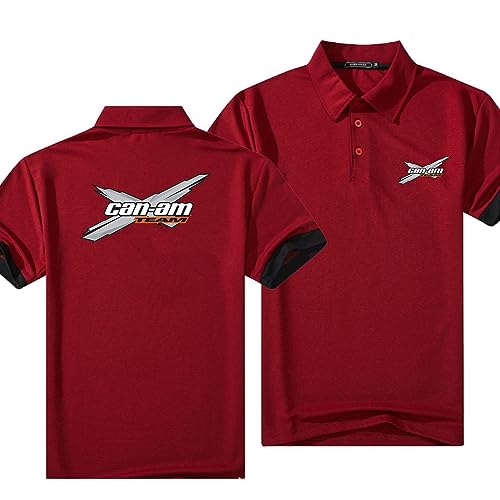 Herren-Poloshirts T-Shirts Für Can-am Bedruckt Golf-Polo-T-Shirts Revers Kurze Ärmel Bequeme Oberteile Kleidung Lässige Polos-Red E||3XL von JUSHUFA