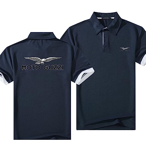 Herren-Poloshirts T-Shirts Für Moto Guzzi Bedruckt Golf-Polo-T-Shirts Revers Kurze Ärmel Bequeme Oberteile Kleidung Lässige Polos-Blue D||3XL von JUSHUFA