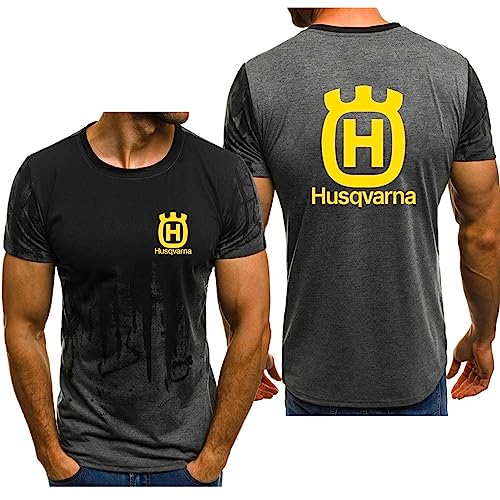 Herren-T-Shirts Für H.u.s.q.v.a.r.n.a Kurzärmelig Rundhalsausschnitt T-Shirt Kleidung Farbverlauf Golf-Polo-Shirts Halbe Ärmel Atmungsaktive Trainings-T-Shirts-Gray1||M von JUSHUFA