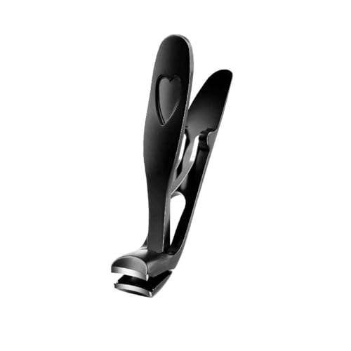 Nagelknipser Fußnägel Nagelzwicker Nagelschere Nagelscheren Fingernagelschere Fingernagel Knipser Nail Clipper Mit Auffangbehälter Profi Damen Herren Edelstahl Geschenk (8.8x1.5x2.5cm,black 1) von JUSHZ