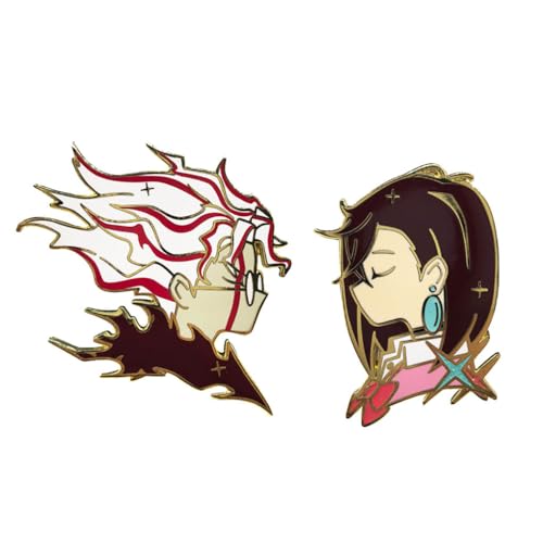 2 AyaseMomo＆TakakuraKen Abzeichen Anime Dandadans Figur Niedlich Badge Pins Momo＆Ken Cosplay Accessories von JUSONGKWCP