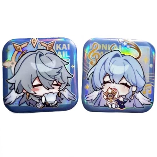 JUSONGKWCP 2 Honkais Stars Rail Abzeichen Game Figur Robin & Sunday Badge Pins Multi-Farbige Anstecknadeln Unisex Cosplay Accessoires Set von JUSONGKWCP