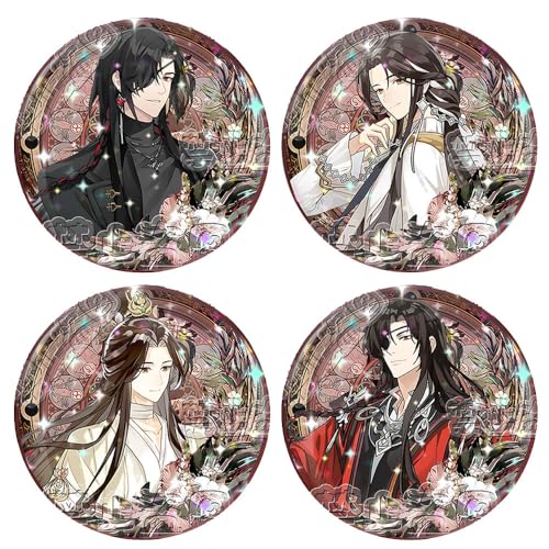 4 Heaven Official's Blessings Abzeichen Anime Figur Badge Pins HuaCheng XieLian Cosplay Accessories 58mm von JUSONGKWCP