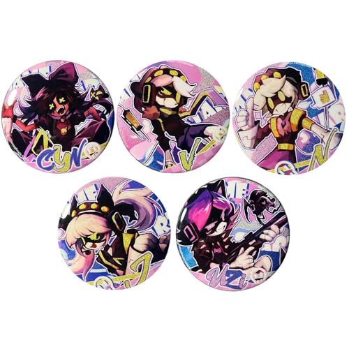 5 Murders UziDrones Abzeichen Carton Figur Cyn Uzi N J Badge Pins Murders Cyn Cosplay Accessories, 58mm von JUSONGKWCP