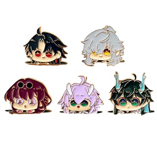 5 Pcs Honkais Stars Rail Badge Pins Game Figur DanHeng Kafuka JingYuan Cool Abzeichen Honkais Stars Rail Cosplay Accessories Metall Button von JUSONGKWCP