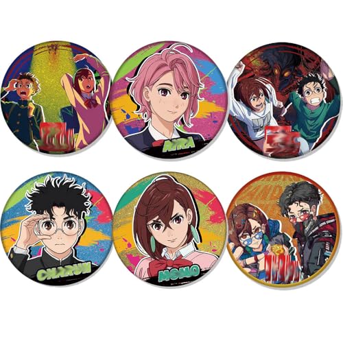 6 Pcs Dan Da Dang Abzeichen Anime Figur AyaseMomo ShiratoriAira Badge Pins Dandadans Cosplay Accessories Set, 58MM von JUSONGKWCP