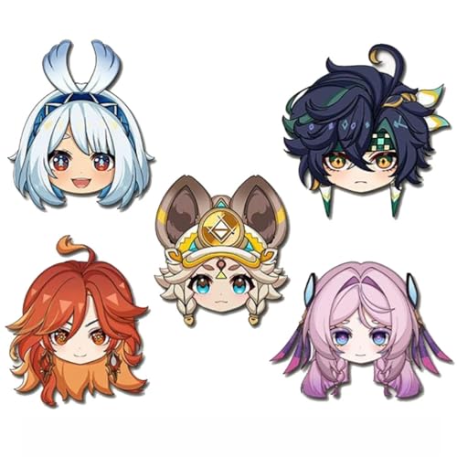 5 Pcs Gen Shin Impact Acryl Button Abzeichen Game Figur Citlali Mavuika Kinich Mualani Kachina Niedlich Badge Pins Genshin Cosplay Decke von JUSONGKWCP