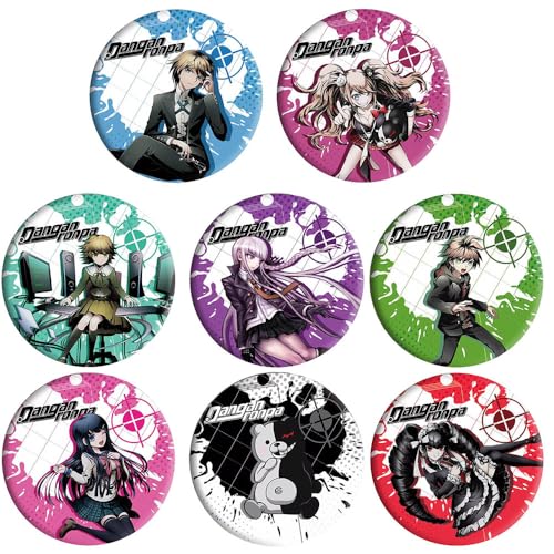 8 Pcs Danganronpo Abzeichen Anime Figur Badge Pins Danganronpo Cosplay Accessories 58MM von JUSONGKWCP