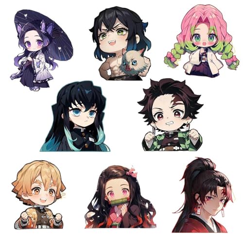 8 Pcs Kimetsus No Badge Pins Anime Figur Nezuko Shinobu Mitsuri Muichirou Cosplay Accessories Niedlich Abzeichen Ghost Killing Merch von JUSONGKWCP