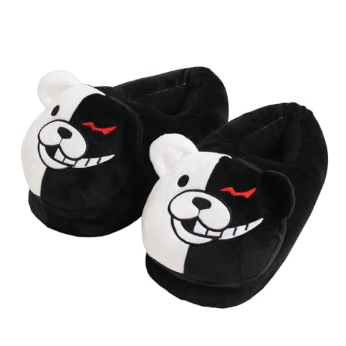Danganronpas Hausschuhe Anime Danganronpas Monokuma Figur Warme Pantoffeln Rutschfeste Hausschuhe Memory Foam Pantoffeln von JUSONGKWCP