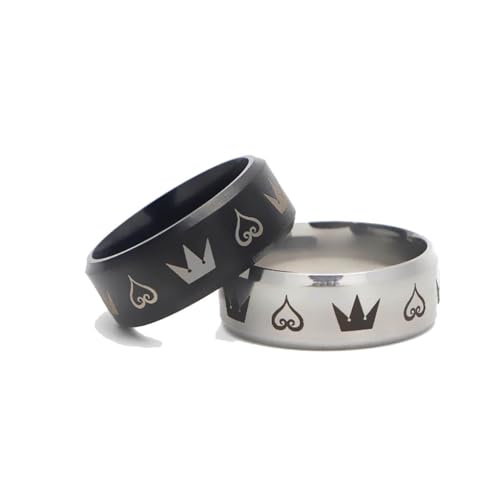 JUSONGKWCP 2 Kingdoms Hearts Anime Ringe - Gold, Einstellbar, Niedlich - Unisex - Ring von JUSONGKWCP