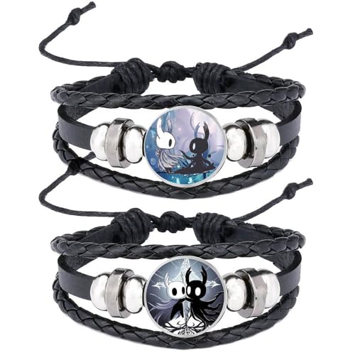 JUSONGKWCP 2 Pcs Hollow The Knights Armband Game Hollow The Knights Mode Armreif Für Frauen Mädchen The Knights Cyn Deko Cosplay Geflochtenes Vintage Armbänder (Mehrfarbig-3) von JUSONGKWCP