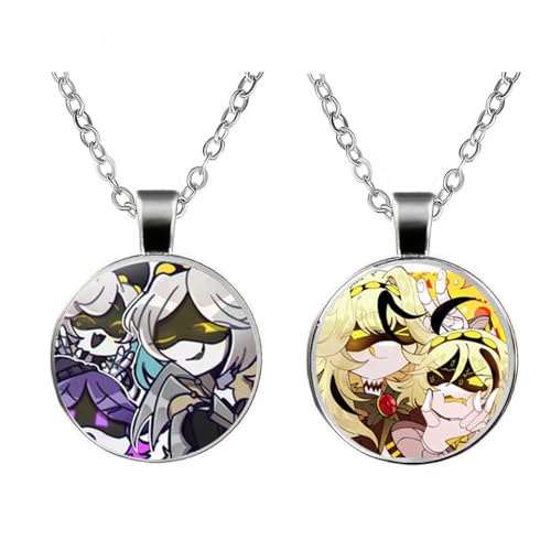 JUSONGKWCP 2 Stück Murders Drones Halskette Cartoon Uzi Cyn J Cosplay Necklace Accessories Logo Anhänger Jewelry (Mehrfarbig-1) von JUSONGKWCP