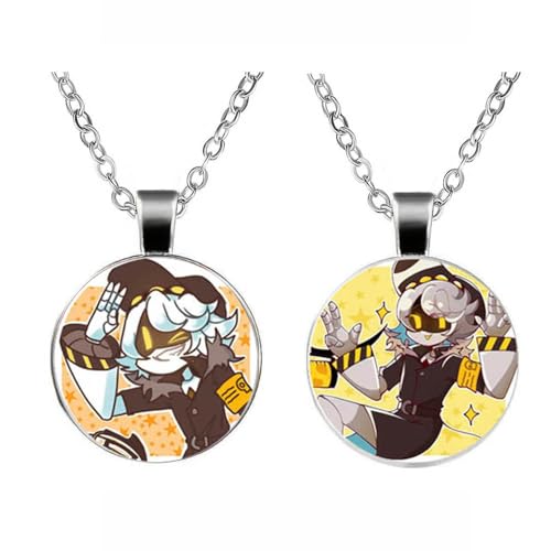 JUSONGKWCP 2 Pcs Murders Drones Halskette Cartoon Murders Drones Uzi Cyn J Cosplay Necklace Accessories Murders Drones Logo Anhänger Jewelry (Mehrfarbig-3) von JUSONGKWCP
