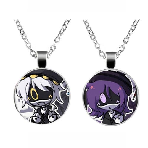 JUSONGKWCP 2 Pcs Murders Drones Halskette Cartoon Murders Drones Uzi Cyn J Cosplay Necklace Accessories Murders Drones Logo Anhänger Jewelry (Mehrfarbig-4) von JUSONGKWCP