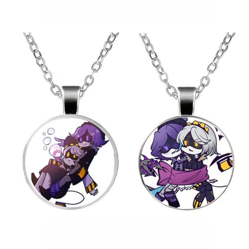JUSONGKWCP 2 Stück Murders Drones Halskette Cartoon Uzi Cyn J Cosplay Necklace Accessories Logo Anhänger Jewelry (Mehrfarbig-5) von JUSONGKWCP