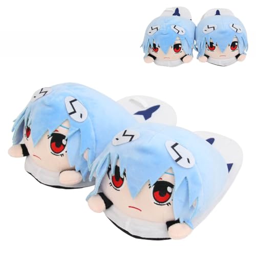 JUSONGKWCP Evangelions Hausschuhe Anime-EVA Figur AyanamiRei Warme Pantoffeln Rutschfeste Hausschuhe Memory Foam Pantoffeln, Size 35-42 von JUSONGKWCP