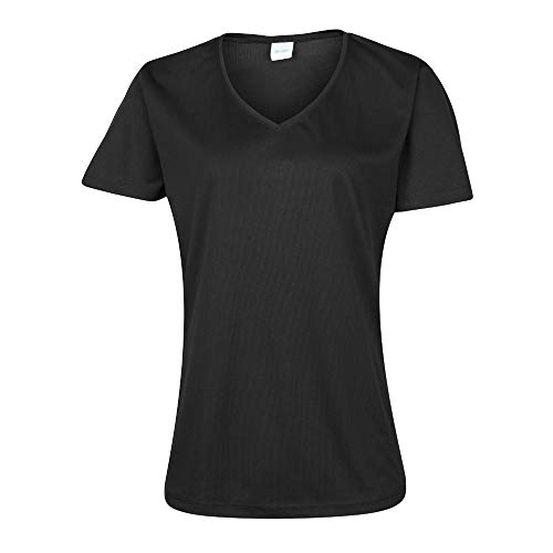 JUST COOL - Damen V-Neck Funktionsshirt 'Cool T' / Jet Black, XXL von JUST COOL