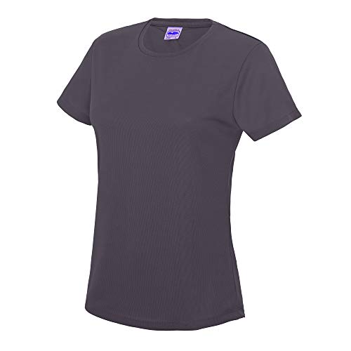 Just Cool Damen Sport T-Shirt unifarben Medium,Graphit von Just Cool