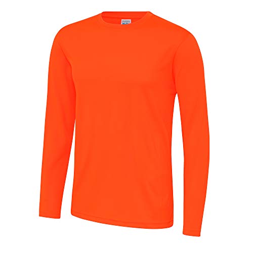 Just Cool Herren T-Shirt Langarm Cool Performance (S) (Elektrik Orange) von Just Cool