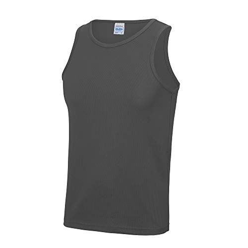 Just Cool - Unifarbenes Tanktop - Herren, Kohle, XL von Just Cool