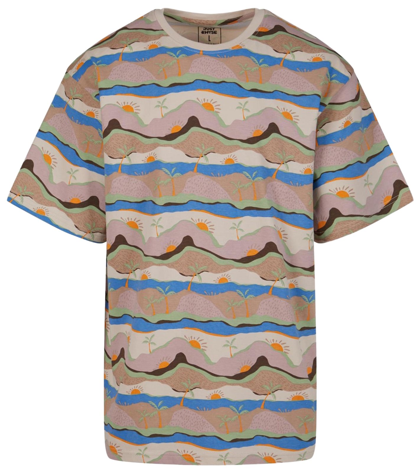 Just Rhyse Herren T-Shirt mit Palmen Sommer-Shirt JR-TS-710 Beige/Blau/Grün/Grau von JUST RHYSE