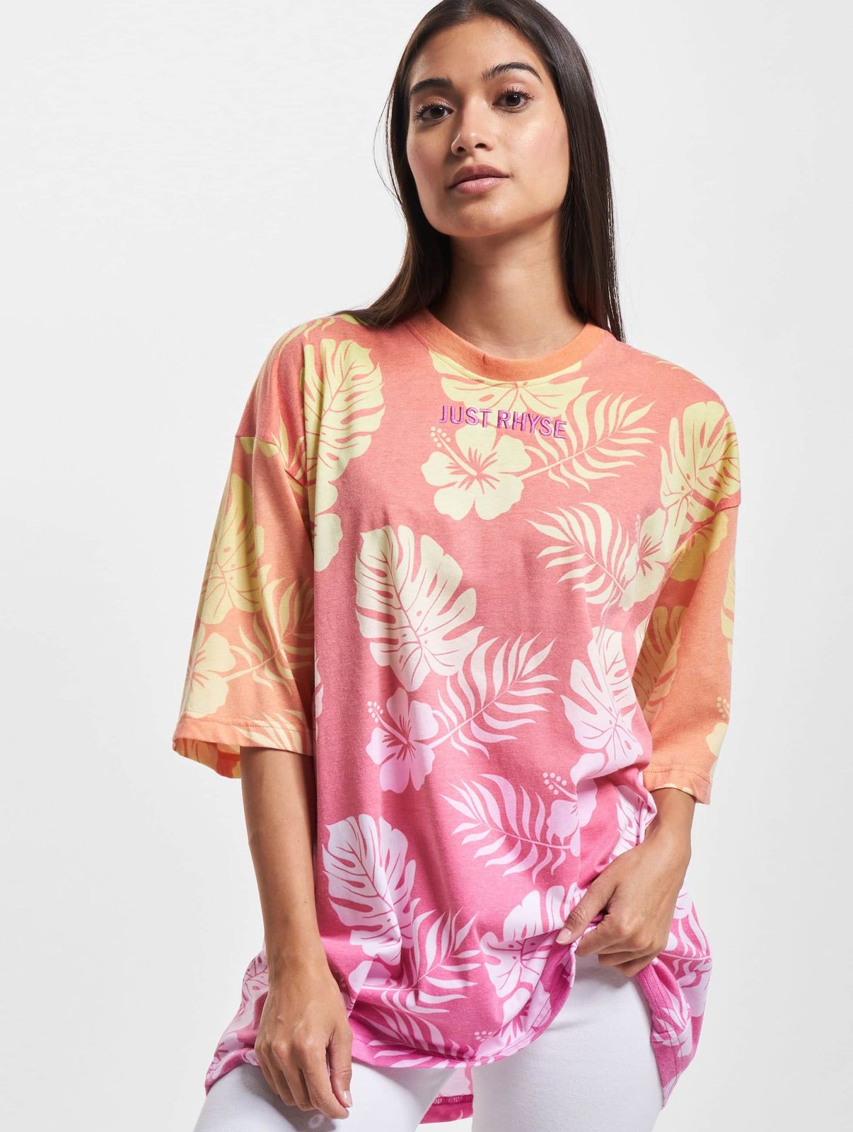 bequemes Just Rhyse Damen T-Shirt mit Baumwolle Rosa von JUST RHYSE