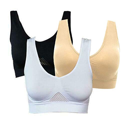 JUST Damen Push Up BH,Ohne Buegel,Sport BH,Nahtlos Bustier,Gepolstert Tops,Starker Halt Große Brüste von JUST