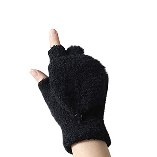 JUST Winterhandschuhe Unisex Touchscreen mit Klappe,Warm GefüTtert Fäustlinge,Fleece Fingerlos Handschuhe von JUST