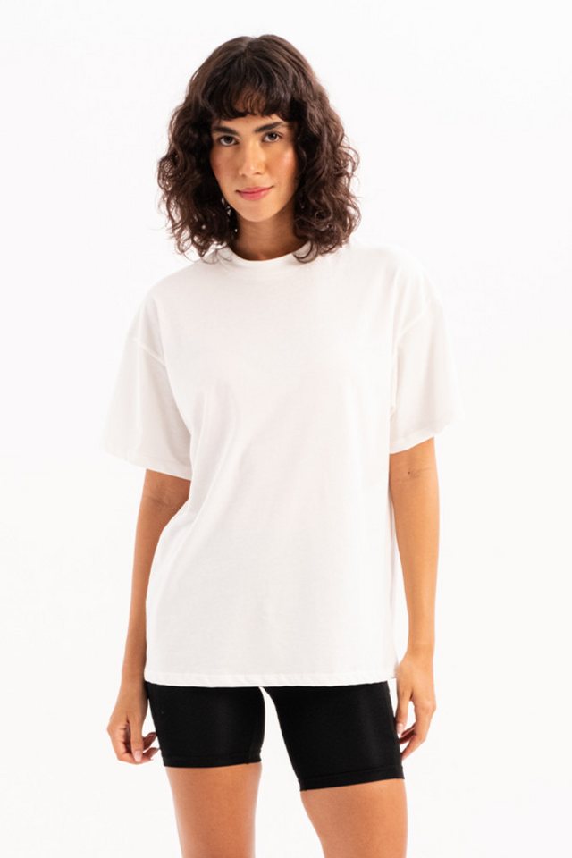 JUSTEVER T-Shirt Damen-T-Shirt mit Rundhalsausschnitt, 100 % Baumwolle, Oversize von JUSTEVER
