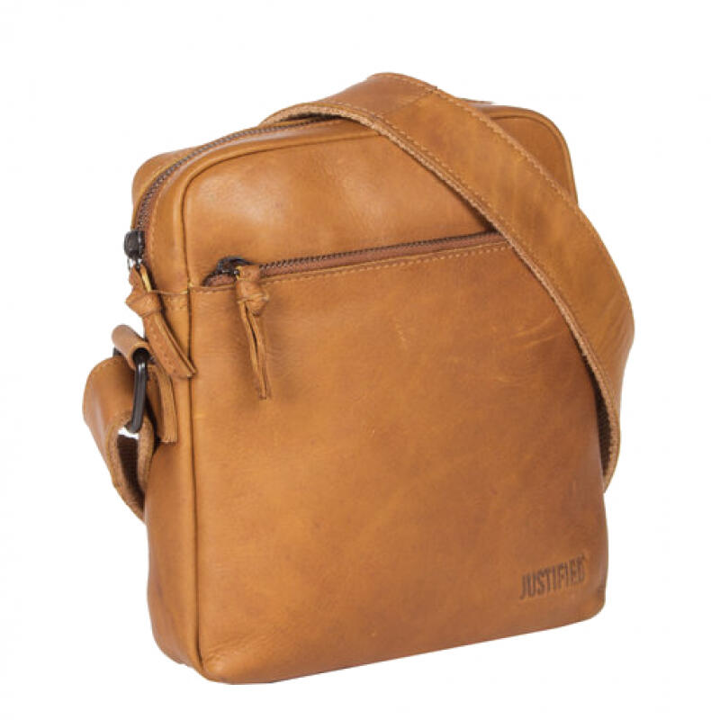JUSTIFIED - Justified Bags Keizer Schultertasche echt Leder cognac Braun von JUSTIFIED