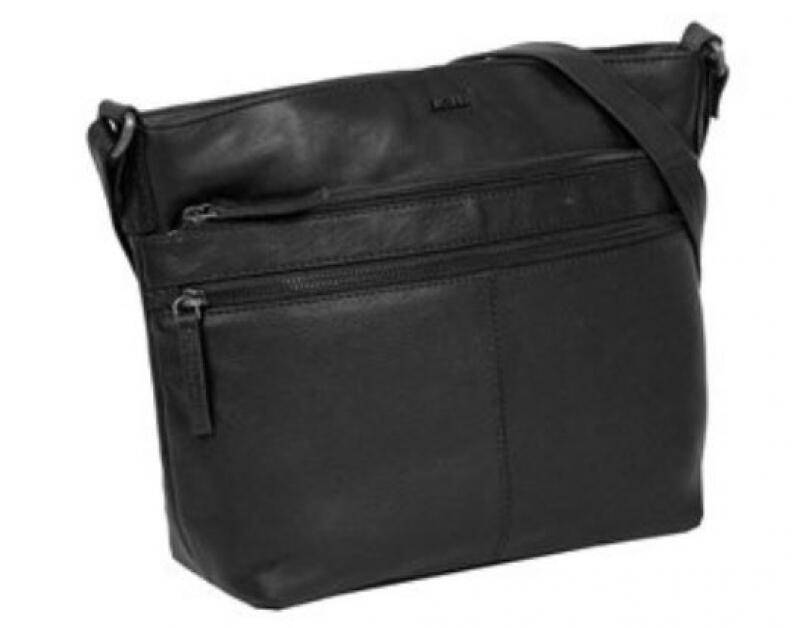 JUSTIFIED - Justified Bags Nynke Schultertasche echt Rindleder schwarz Schwarz von JUSTIFIED