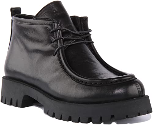 JUSTINREESS ENGLAND Judith Damen Schnürschuh Leder Chukka Boot, Schwarz , 39 EU von JUSTINREESS ENGLAND