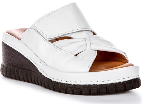 JUSTINREESS ENGLAND Sloane Soft Footbed Damen Leder Keilsandalen Kreuz Schleife Minimal Open Toe Design, weiß, 41 EU JUSTINREESS ENGLAND Sloane Soft Footbed Damen Leder Keilsandalen Kreuz Schleife Minimal Open Toe Design, weiß, 41 EU von JUSTINREESS ENGLAND