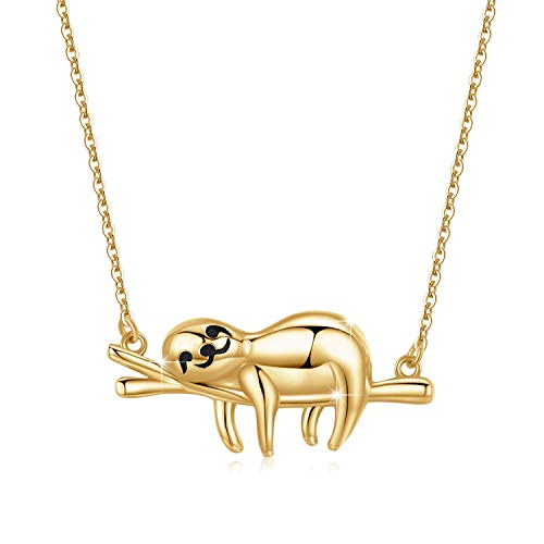 JUSTKIDSTOY Faultier-Halskette aus Sterlingsilber, langsamer und glücklicher Schieber, Faultier-Anhänger, Schmuck, Charm, Geschenke für Frauen, Sterling Silber JUSTKIDSTOY Faultier-Halskette aus Sterlingsilber, langsamer und glücklicher Schieber, Faultier-Anhänger, Schmuck, Charm, Geschenke für Frauen, Sterling Silber von JUSTKIDSTOY