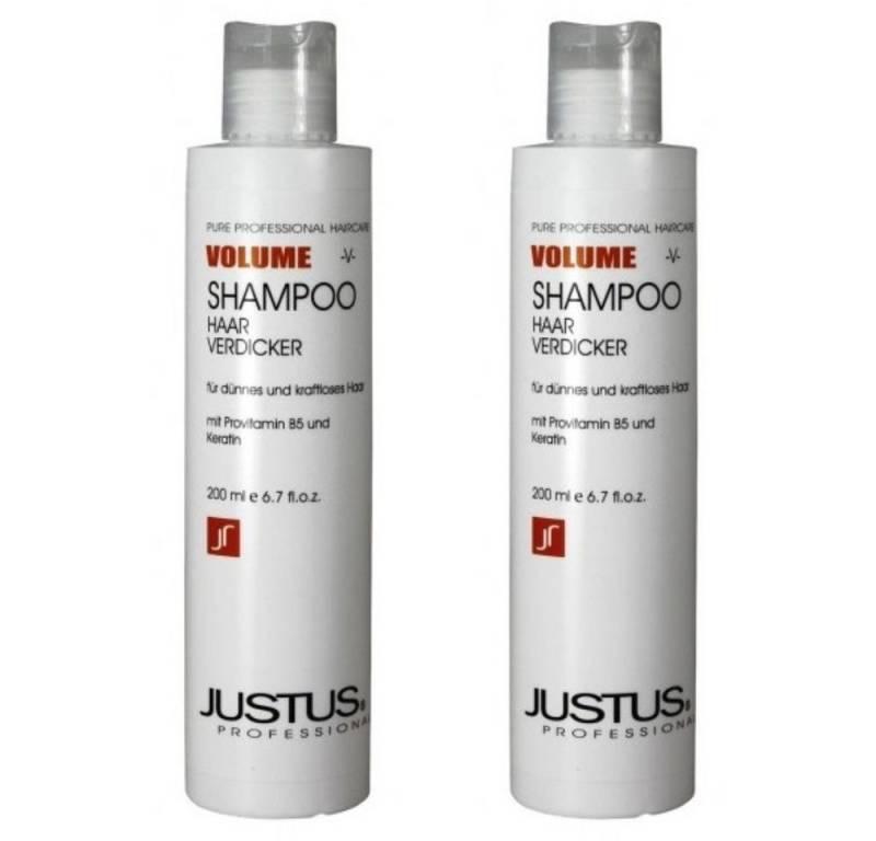 JUSTUS Haarshampoo 2 x Justus Volumen Shampoo Haarverdicker 200ml von JUSTUS