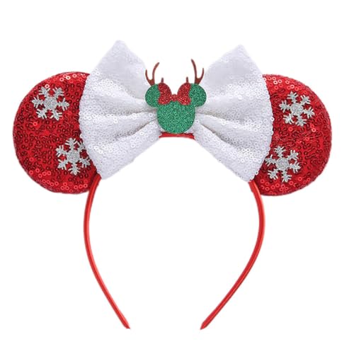 JUSTUNX Christmas Headband Pailletten Schmetterling Krawatte Haarband Weihnachten Party Zubehör für Frauen Mädchen (A) von JUSTUSNX